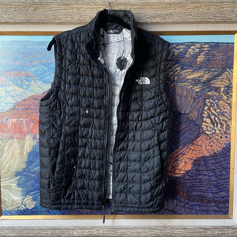 North Face Vest, Newspaper print